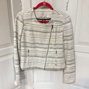 LOFT Black and White Zip Jacket